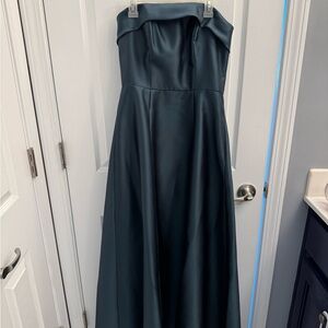 ALFRED SUNG Strapless Teal Dress